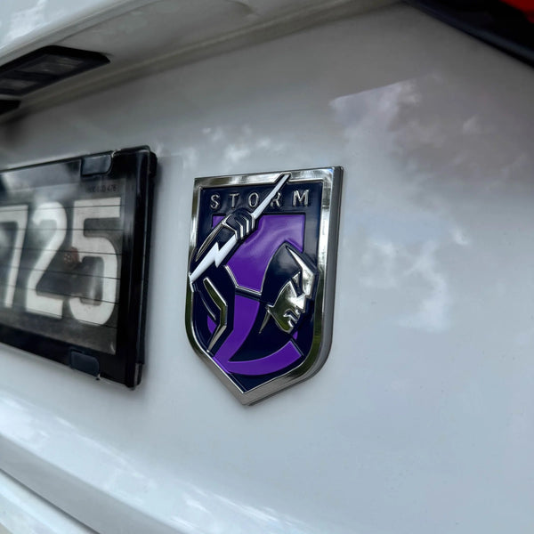 Melbourne Storm NRL 3D Peel-N-Stick Chrome Car Badge