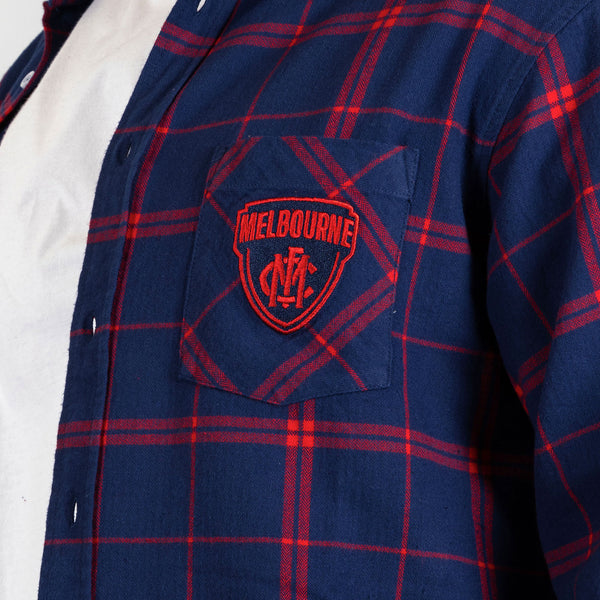 Melbourne Demons Mens Adults Mustang Flannel Shirt