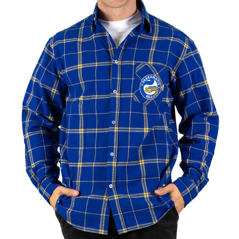 Parramatta Eels NRL Mens Adults Mustang Flannel Shirt