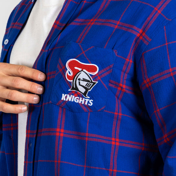 Newcastle Knights NRL Mens Adults Mustang Flannel Shirt