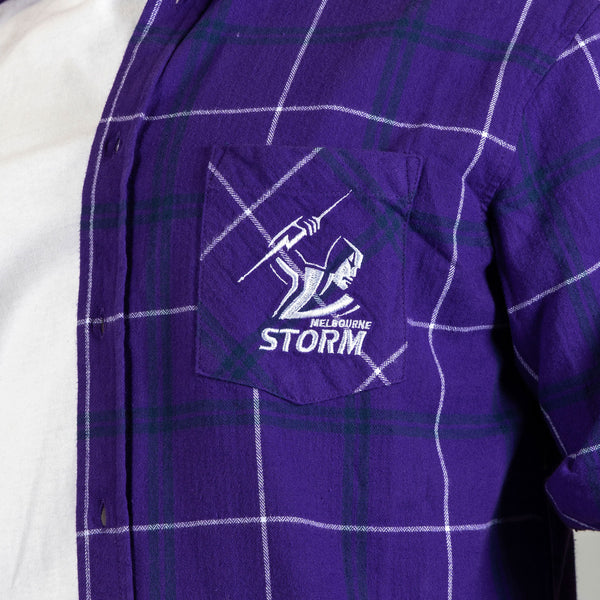 Melbourne Storm NRL Mens Adults Mustang Flannel Shirt