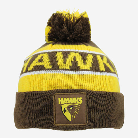 Hawthorn Hawks Youth Kids Pom Pom Beanie