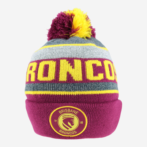 Brisbane Broncos NRL Tundra Pom Pom Beanie