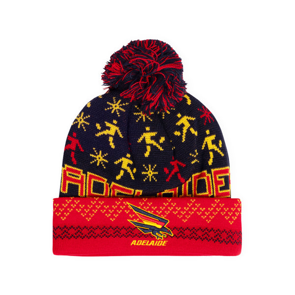 Adelaide Crows Mens Adults Pom Pom Ugly Beanie
