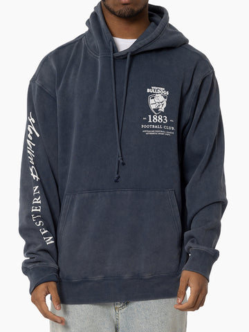 Western Bulldogs Mens Adults Acid Wash Hoodie