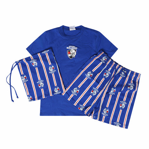 Western Bulldogs AFL Youth Game Day Pyjamas 2-Piece PJ Set - Short Sleeve Tee and Shorts