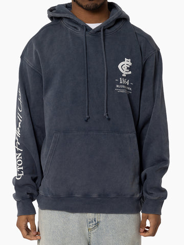 Carlton Blues Mens Adults Acid Wash Hoodie