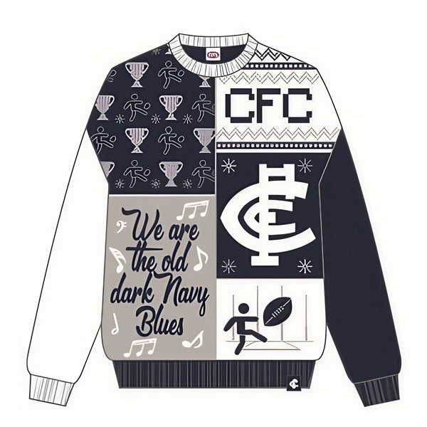 Carlton Blues Mens Adults Ugly Crew Sweater