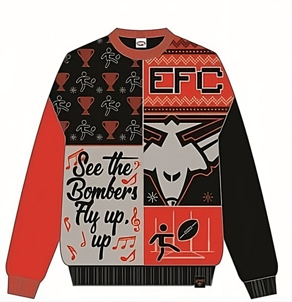 Essendon Bombers Mens Adults Ugly Crew Sweater