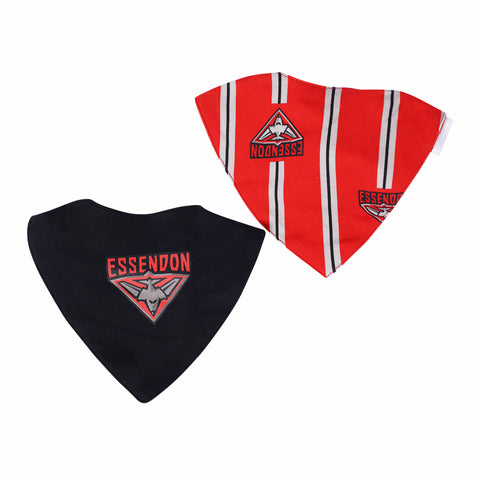 Essendon Bombers AFL Baby Bandana Dribble Bibs - 2 Pack