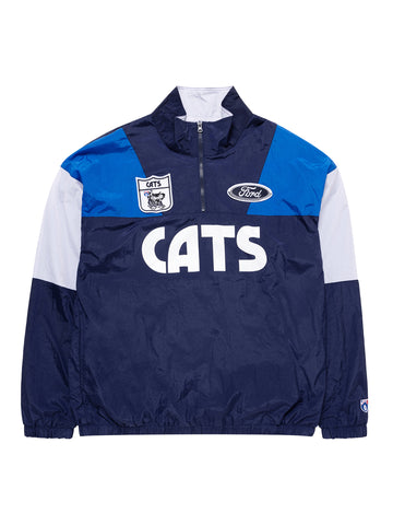 Geelong Cats Mens Adults Throwback Windbreaker Pullover Jacket