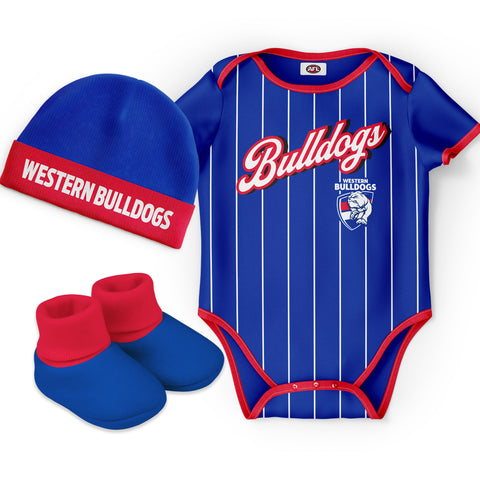 Western Bulldogs 'Lullaby' Baby Romper Bodysuit 3pc Gift Set