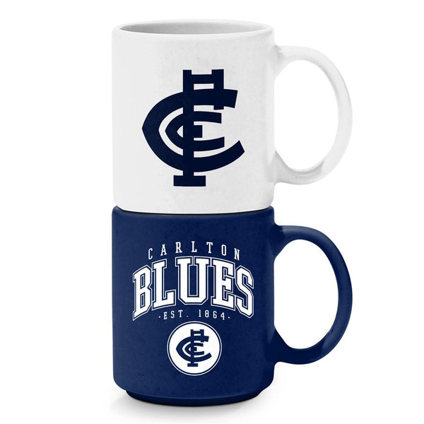 Carlton Blues Set of 2 Stackable Mugs