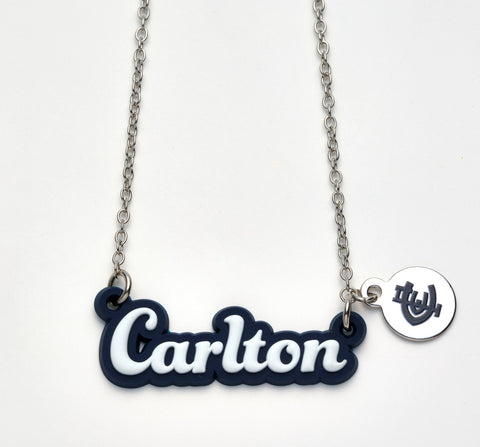 Carlton Blues Script Necklace