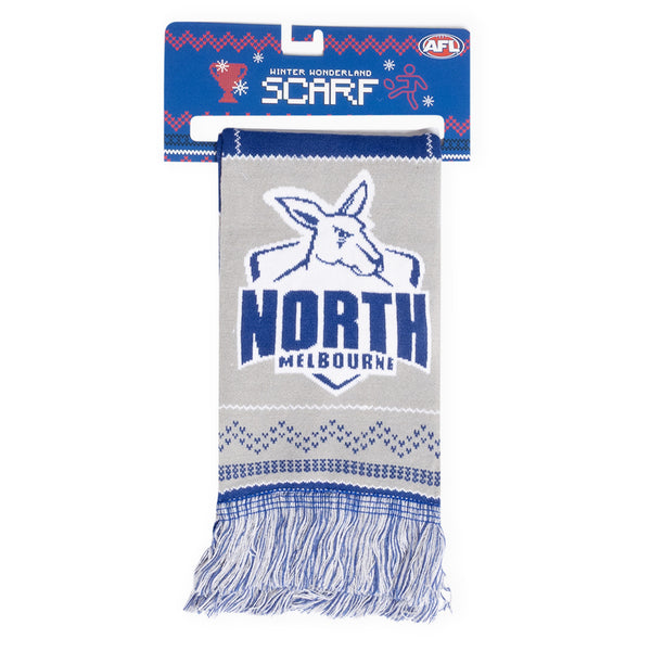 North Melbourne Kangaroos Mens Adults Winter Wonderland Ugly Scarf