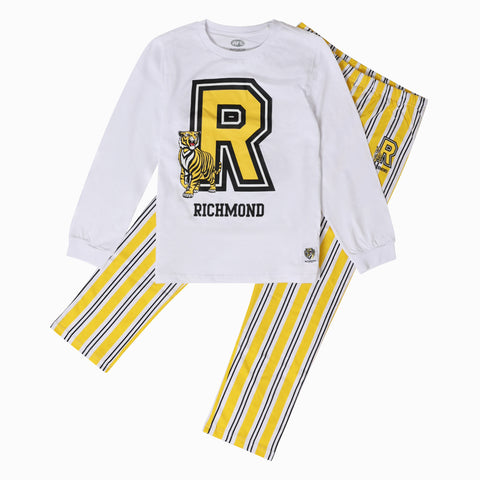 Richmond Tigers AFL Youth Team Pyjamas 2-Piece PJ Set - Long Sleeve Tee and Pants