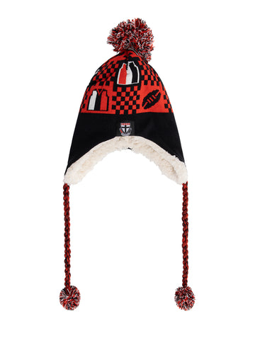 St Kilda Saints Sherpa Fleece Winter Pom Pom Beanie
