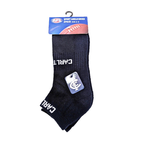 Carlton Blues High Performance Sport Ankle Socks 2pk