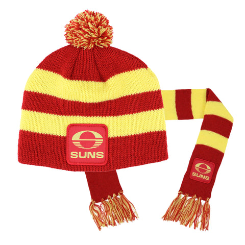 Gold Coast Suns Baby Infant Toddler Beanie Scarf Pack
