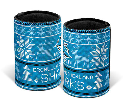 Cronulla Sharks NRL Christmas Ugly Can Cooler