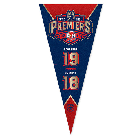 Sydney Roosters NRL 2026 Premiers Score Felt Pennant PH1
