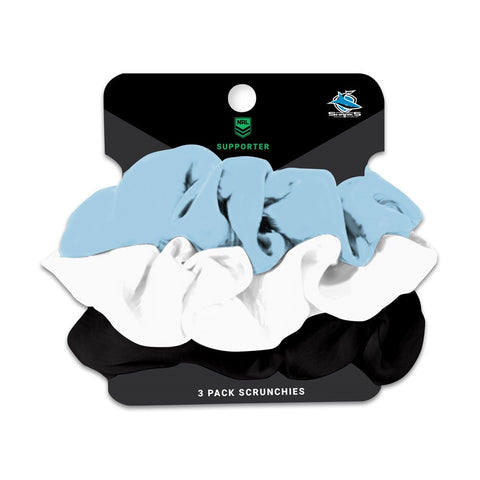 Cronulla Sharks NRL Hair Scrunchies 3 pack