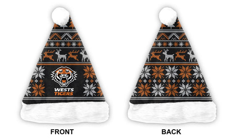 Wests Tigers NRL Mens Adults Christmas Santa Hat