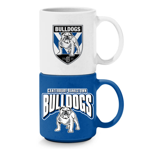 Canterbury Bulldogs NRL Set of 2 Stackable Mugs