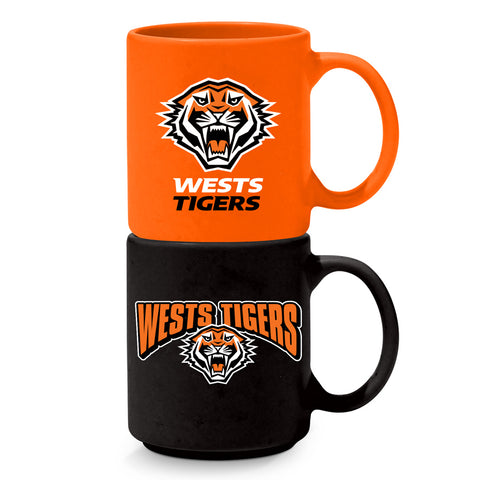 Wests Tigers NRL Set of 2 Stackable Mugs
