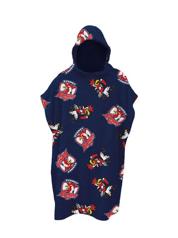 Sydney Roosters NRL Kids Youth Hooded Beach Towel