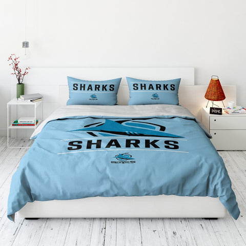 Cronulla Sharks NRL Quilt Doona Duvet Cover Pillowcase Set