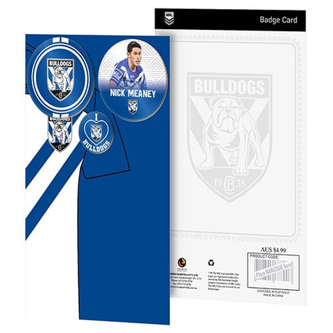 Canterbury Bulldogs NRL 3 Badge Backing Card