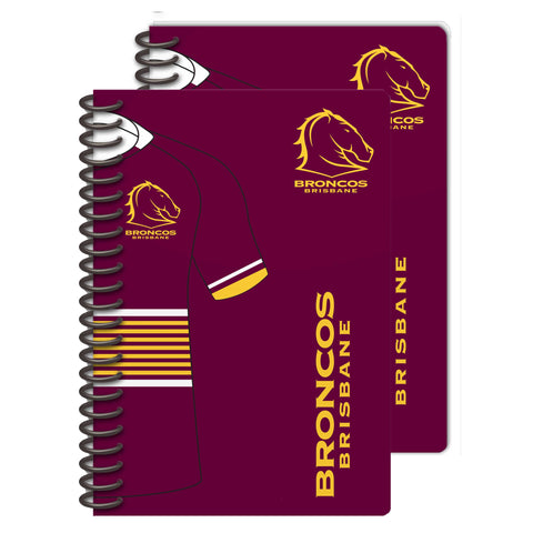 Brisbane Broncos NRL Set of 2 Notebooks A5