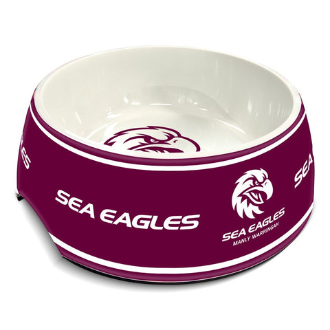 Manly Sea Eagles NRL Pet Food Melamine Bowl 710ml