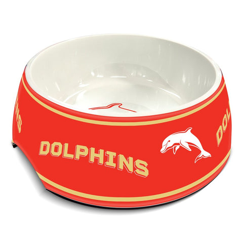 Redcliffe Dolphins NRL Pet Food Bowl 710ml - Durable Melamine Dog Bowl - Team Supporter Pet Accessory
