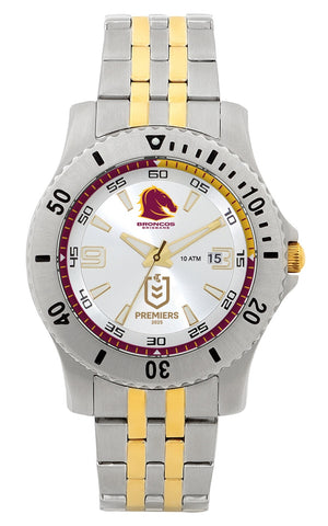 Brisbane Broncos NRL 2025 Premiers Two Tone Metal Watch