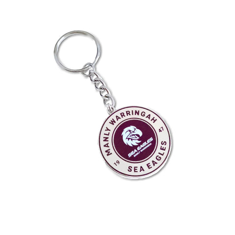 Manly Sea Eagles NRL Round Logo Keyring
