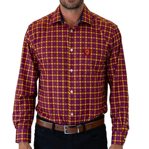 Brisbane Broncos NRL Mens Adults 'Crossfield' Dress Shirts