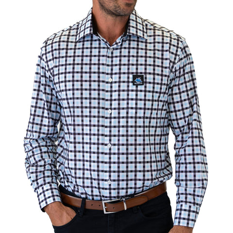 Cronulla Sharks NRL Mens Adults 'Crossfield' Dress Shirts