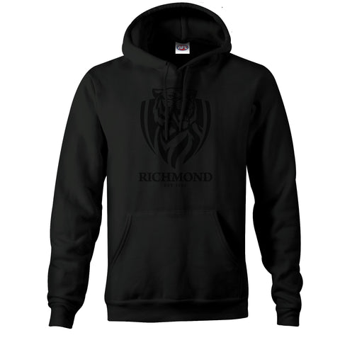 Richmond Tigers Mens Adults Stealth Black Hoodie