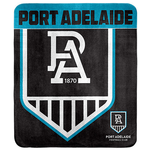 Port Adelaide Power Polar Fleece Throw Rug Blanket