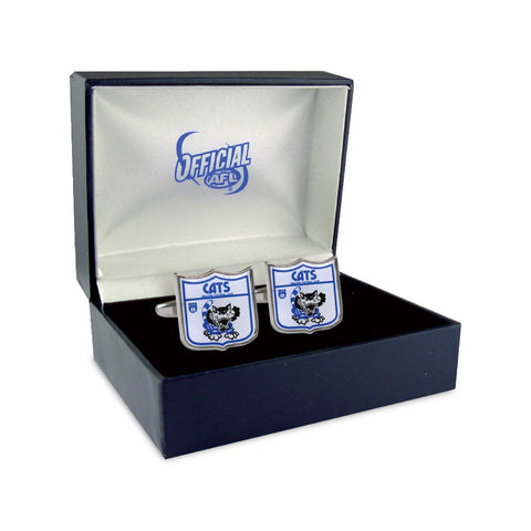 Geelong Cats Heritage Retro Shield Mens Cufflinks - Spectator Sports Online