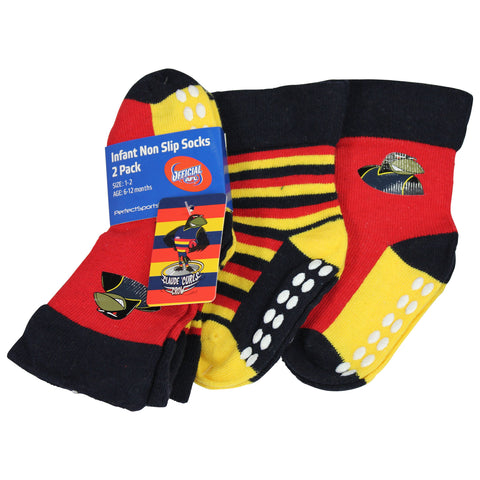 Adelaide Crows Baby Infant Nonslip Crew Socks 2 pk - Spectator Sports Online