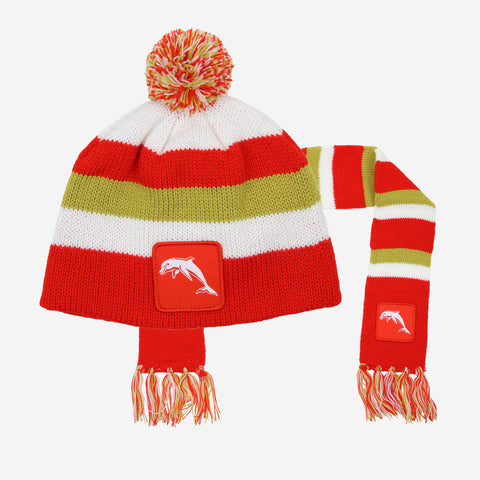 Redcliffe Dolphins NRL Baby Infant Scarf Beanie Pack