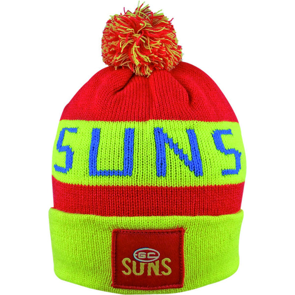 Gold Coast Suns Pom Pom Bar Beanie