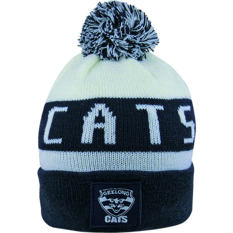 Geelong Cats Pom Pom Bar Beanie