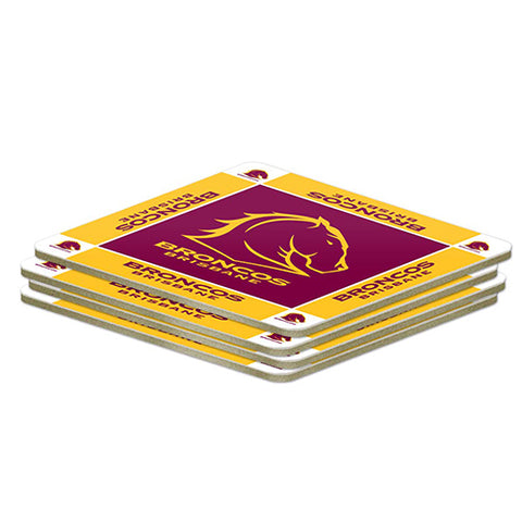 Brisbane Broncos NRL Pack of 4 Coasters