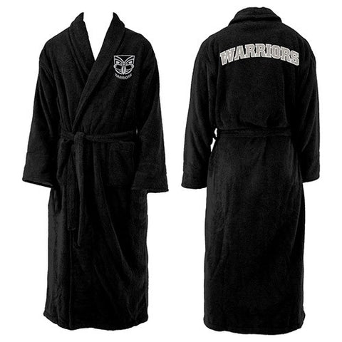 New Zealand Warriors NRL Mens Adults Long Sleeve Robe Dressing Gown