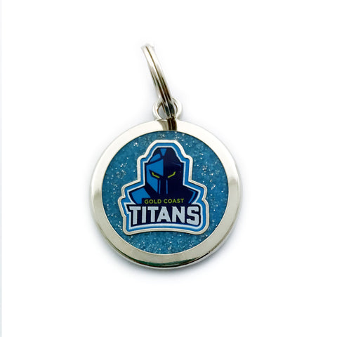 Gold Coast Titans NRL Pet Tag Keyring Disc