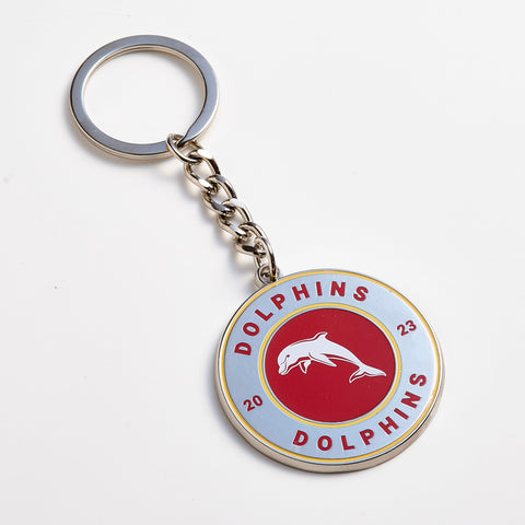 Redcliffe Dolphins NRL Round Logo Keyring